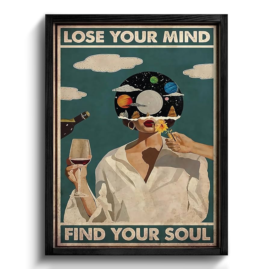 Heiple Framed Wood Lose Your Mind Find Your Soul Poster